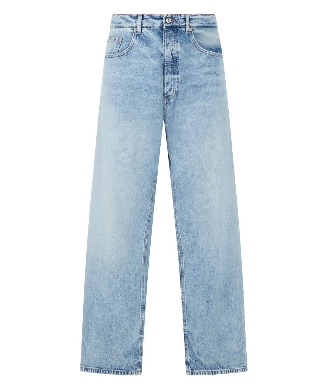 ICON DENIM Голубые хлопковые прямые джинсы, фото 1