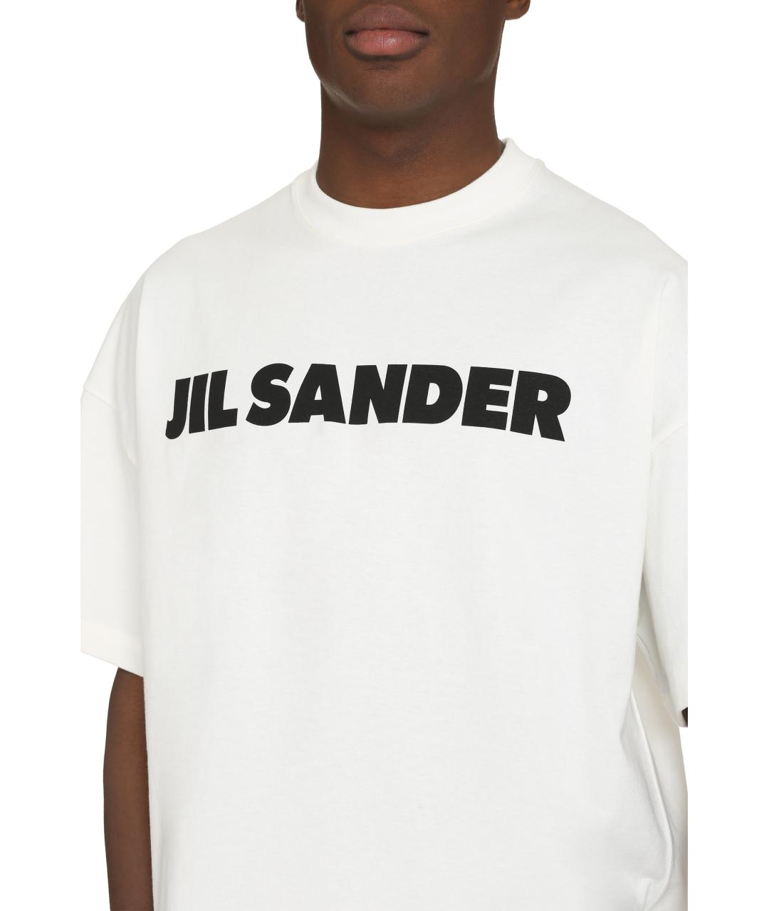 JIL SANDER Белая хлопковая футболка, фото 5