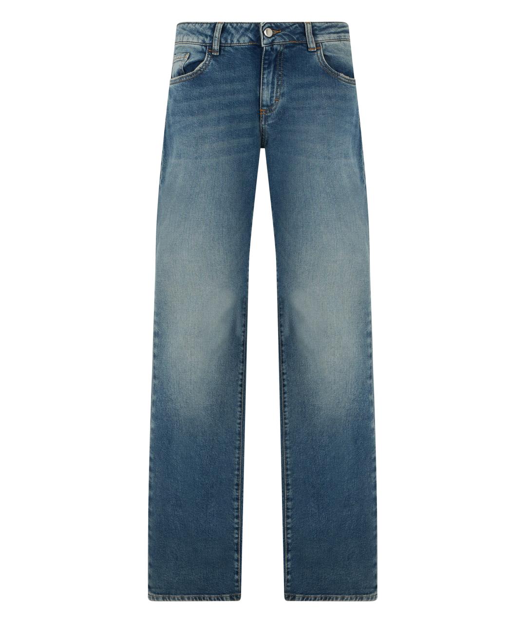 ICON DENIM Синие хлопковые прямые джинсы, фото 1