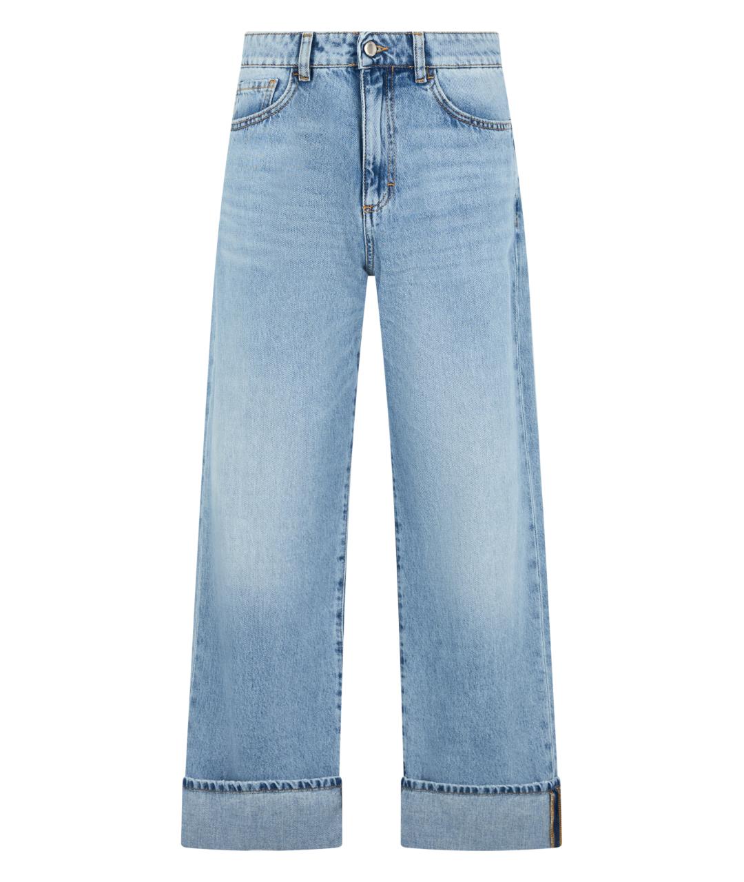 ICON DENIM Голубые хлопковые прямые джинсы, фото 1