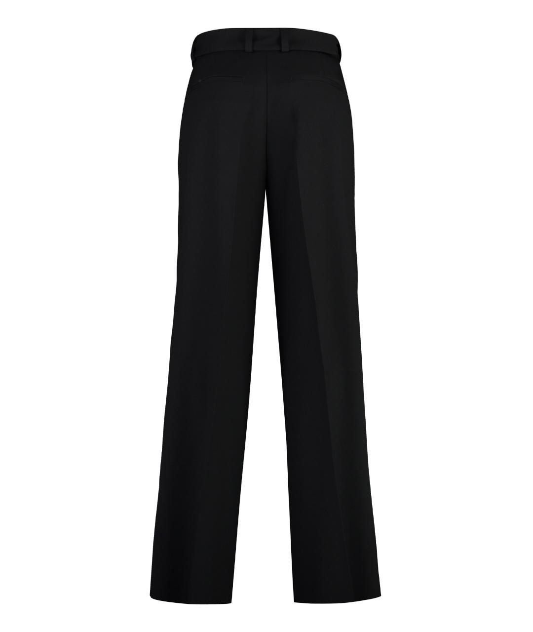 JIL SANDER Черные шерстяные повседневные брюки, фото 2
