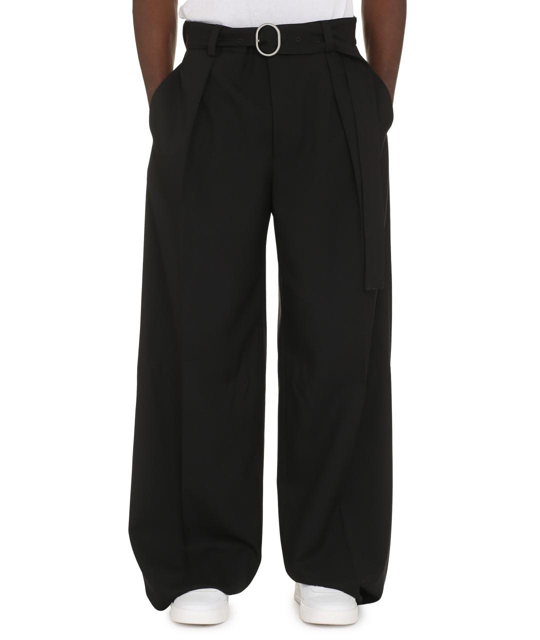 JIL SANDER Черные шерстяные повседневные брюки, фото 3