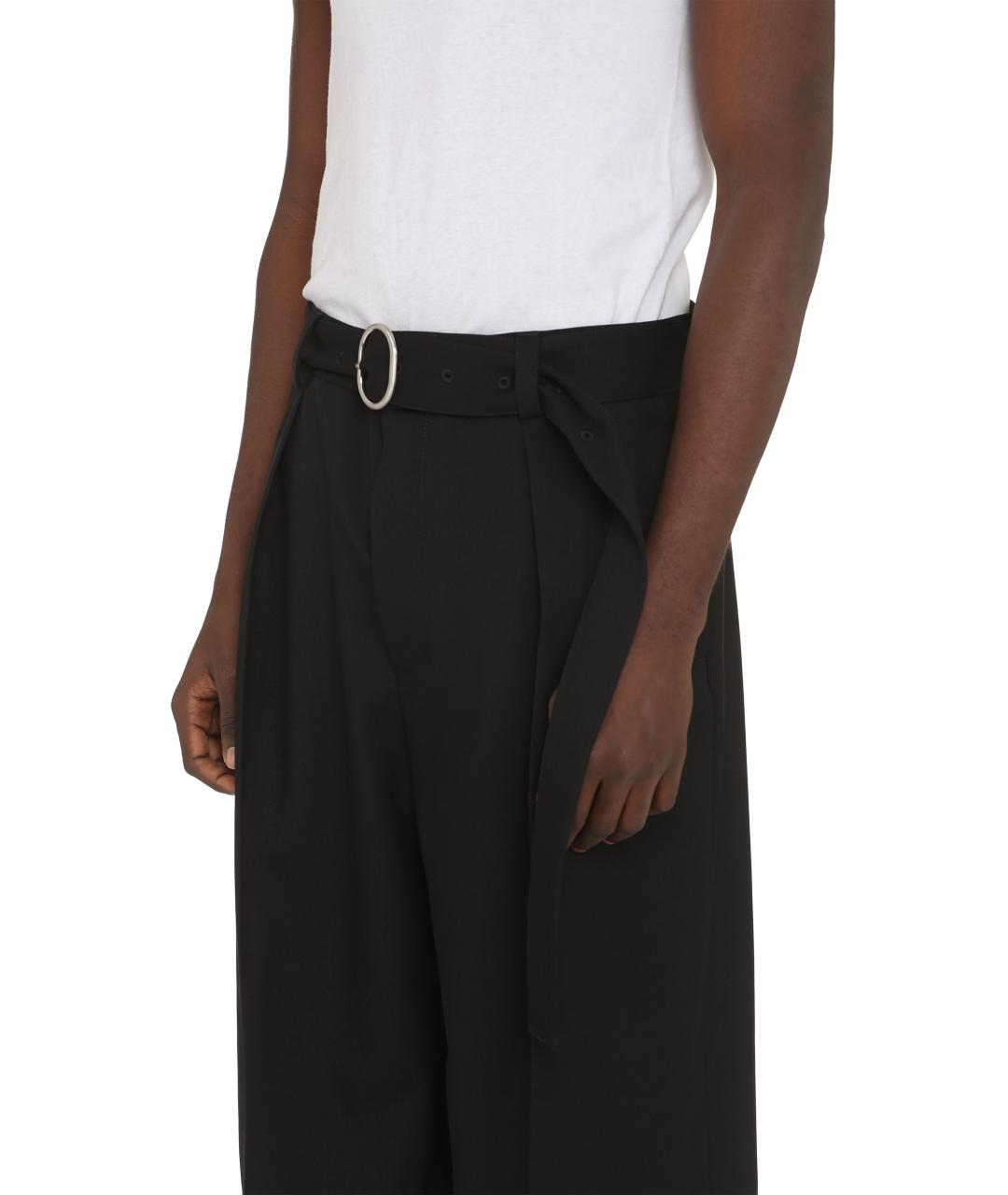 JIL SANDER Черные шерстяные повседневные брюки, фото 5