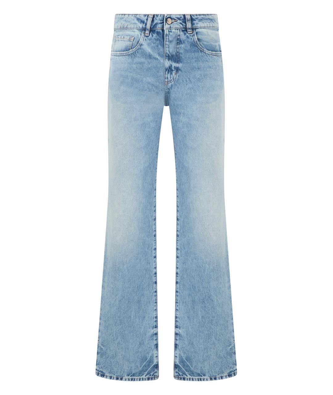 ICON DENIM Голубые хлопковые джинсы клеш, фото 1