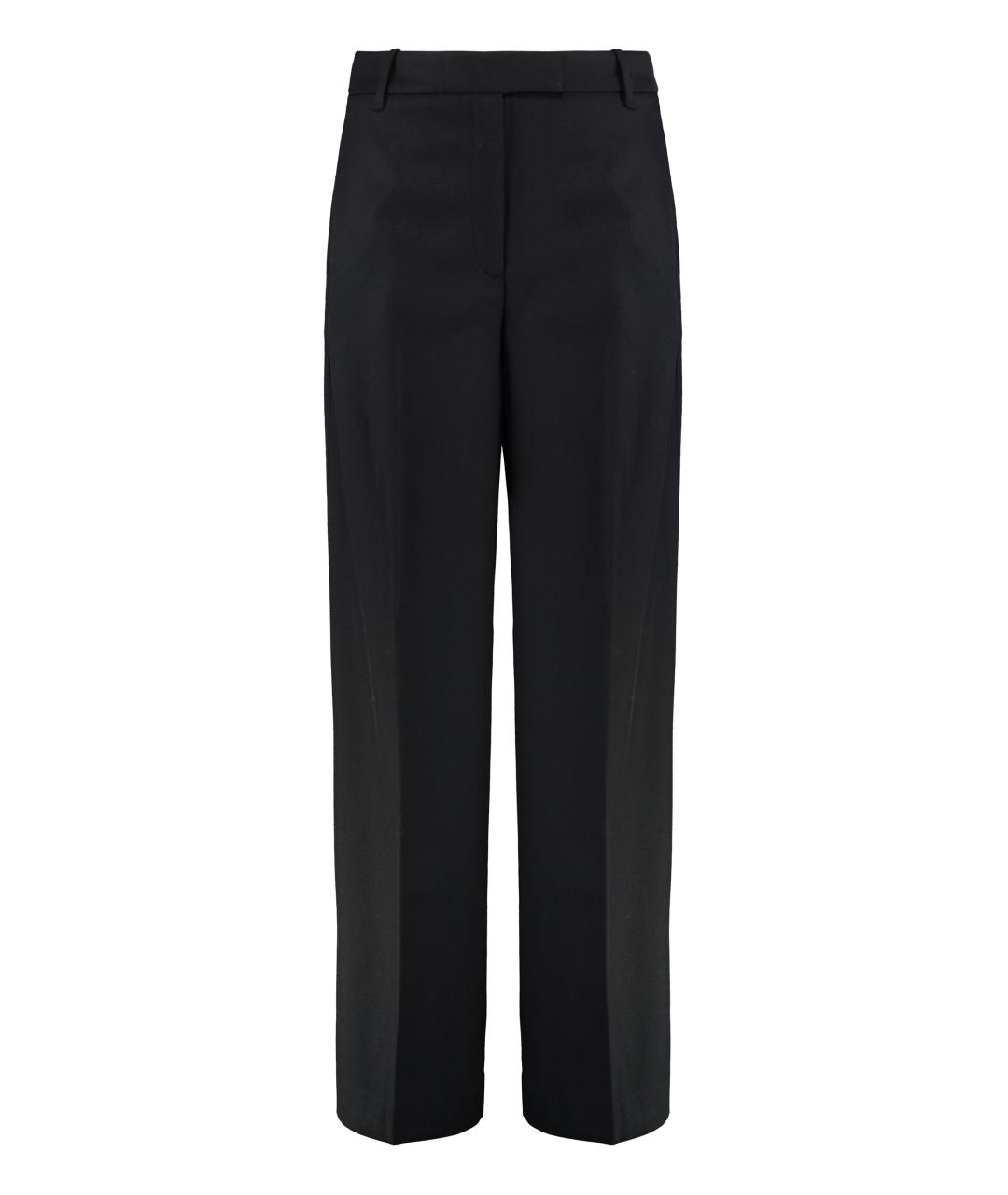 CALVIN KLEIN Черные шерстяные прямые брюки, фото 1