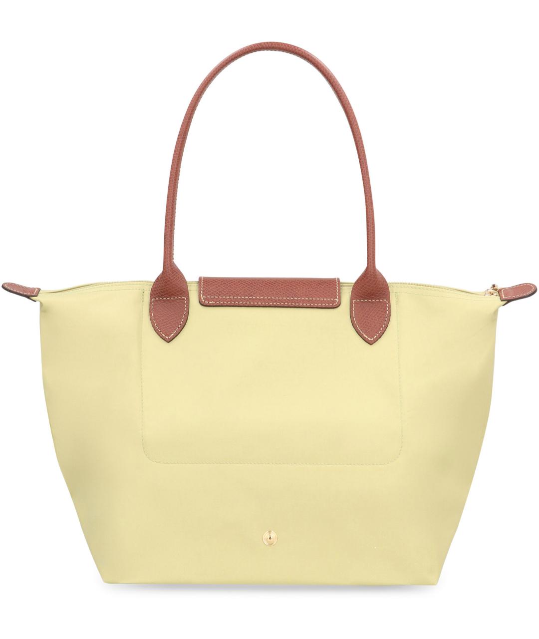 LONGCHAMP Желтая синтетическая сумка тоут, фото 4