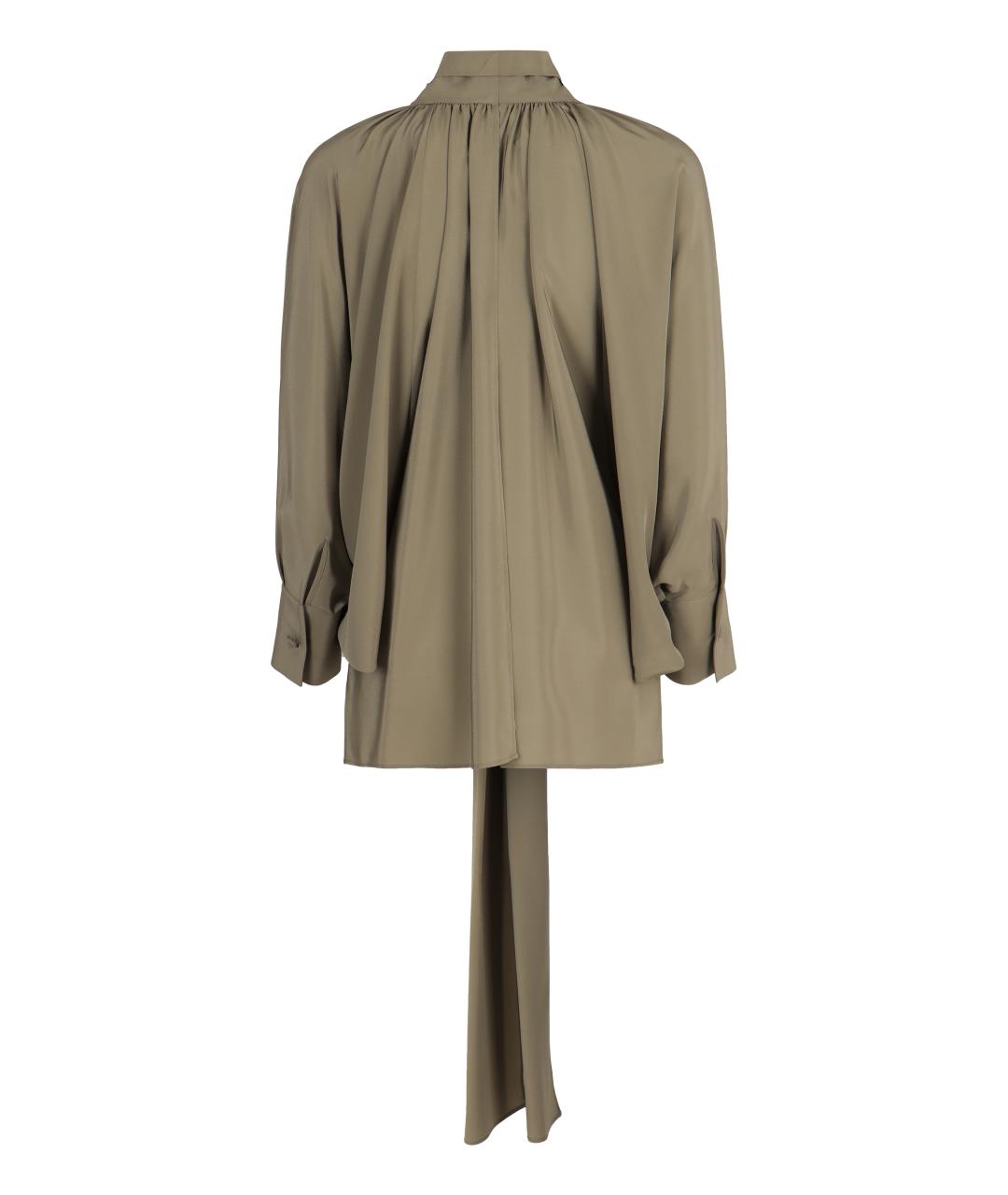 MAX MARA Зеленая шелковая блузы, фото 2