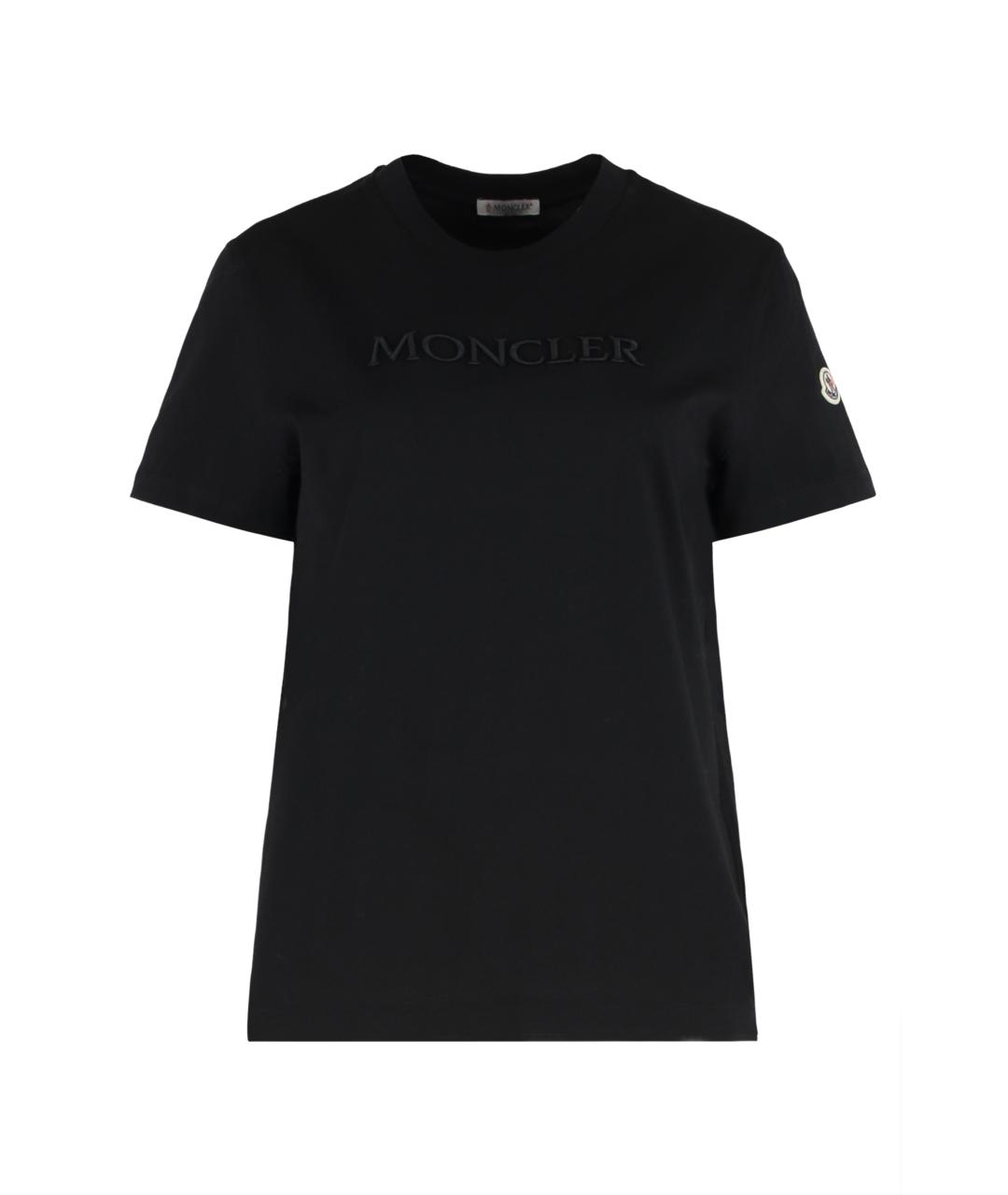 MONCLER Черная хлопковая футболка, фото 1