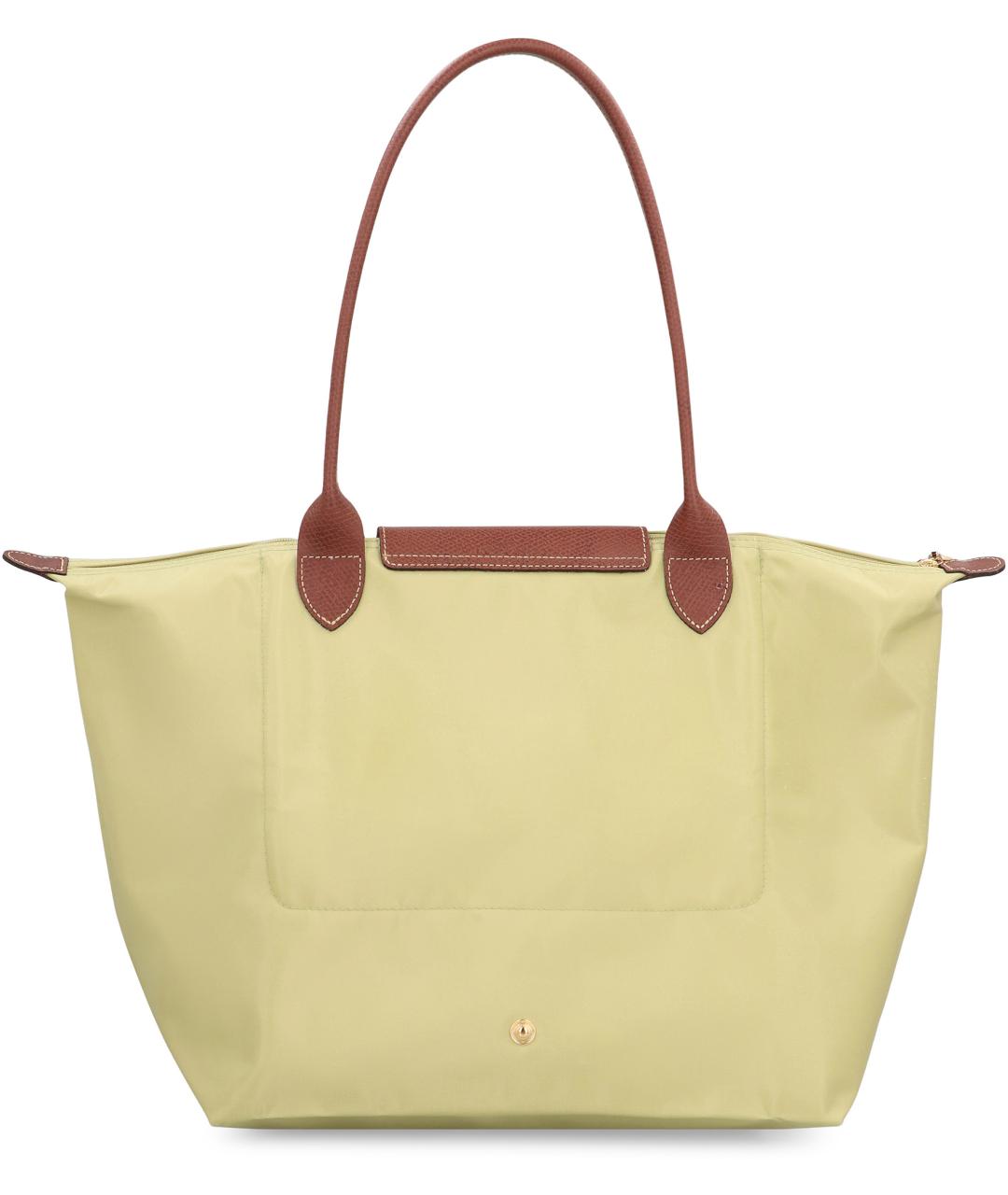 LONGCHAMP Желтая синтетическая сумка с короткими ручками, фото 3