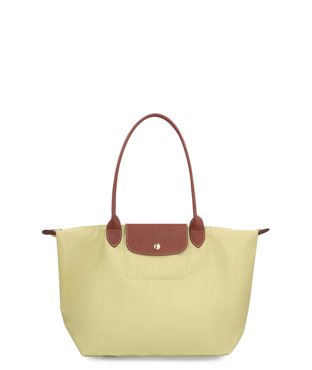 LONGCHAMP Желтая синтетическая сумка с короткими ручками, фото 1