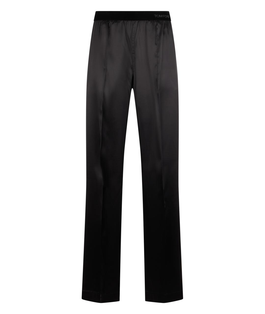 TOM FORD Черные шелковые прямые брюки, фото 1