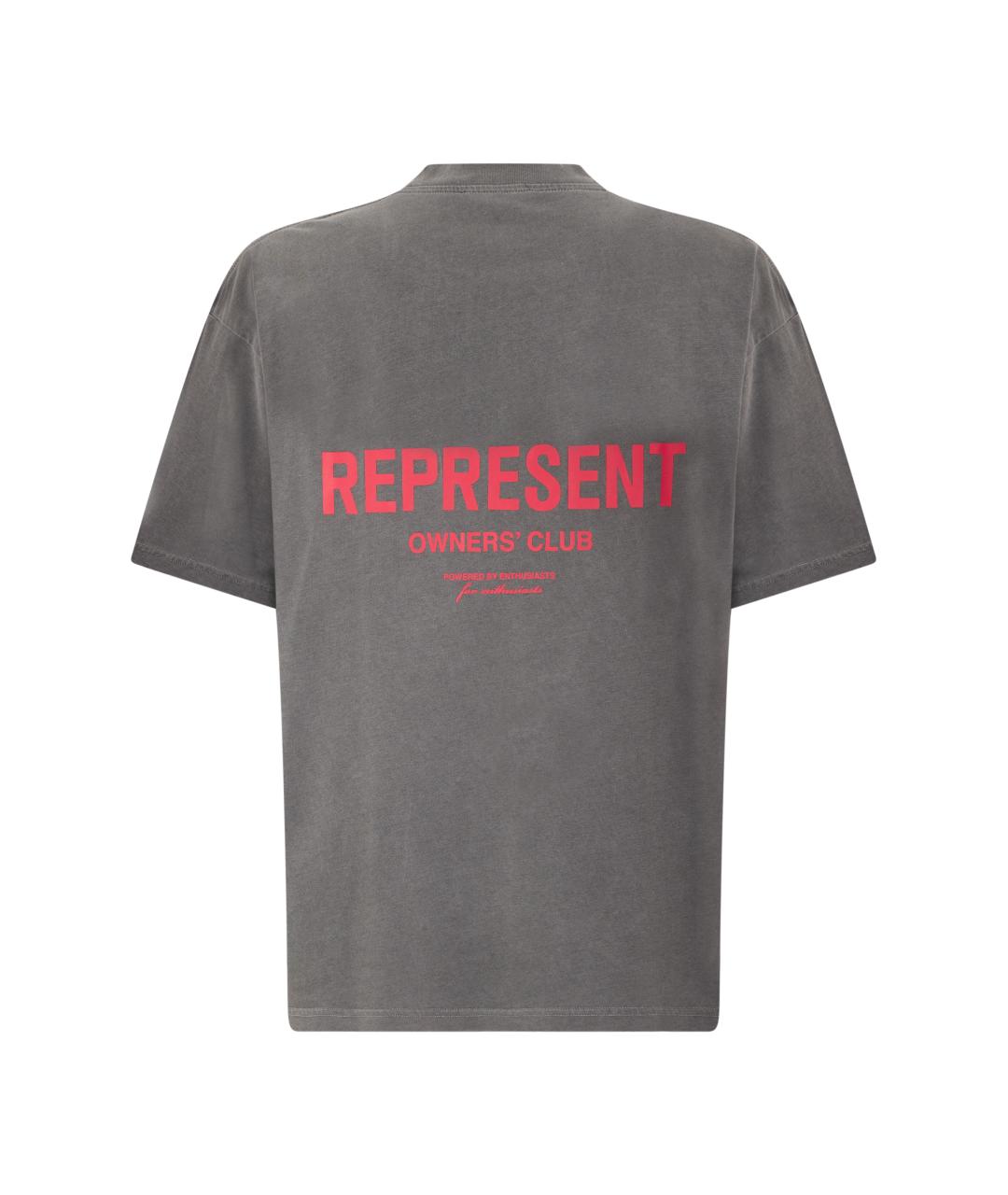 REPRESENT Серая хлопковая футболка, фото 2