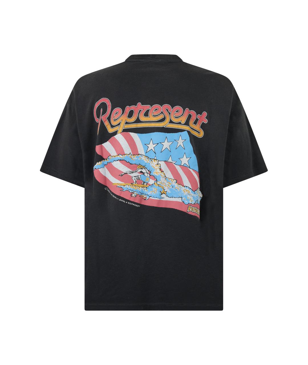 REPRESENT Черная хлопковая футболка, фото 2