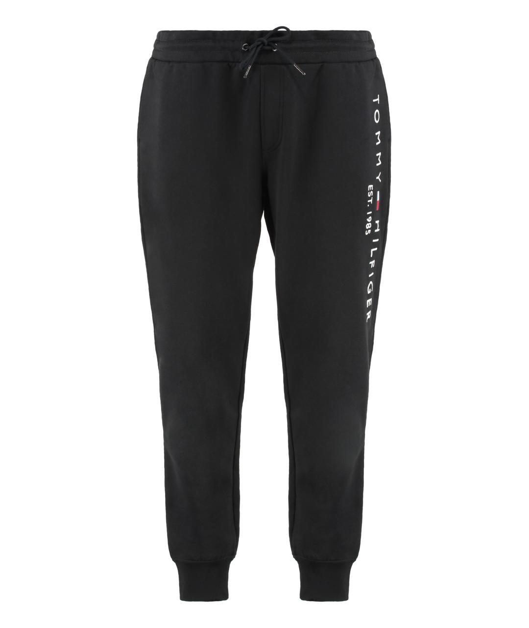 TOMMY HILFIGER Черные хлопковые повседневные брюки, фото 1