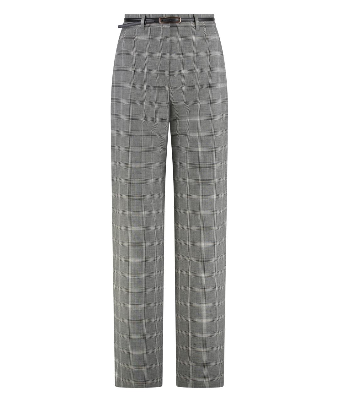 MAX MARA STUDIO Серые шерстяные прямые брюки, фото 1