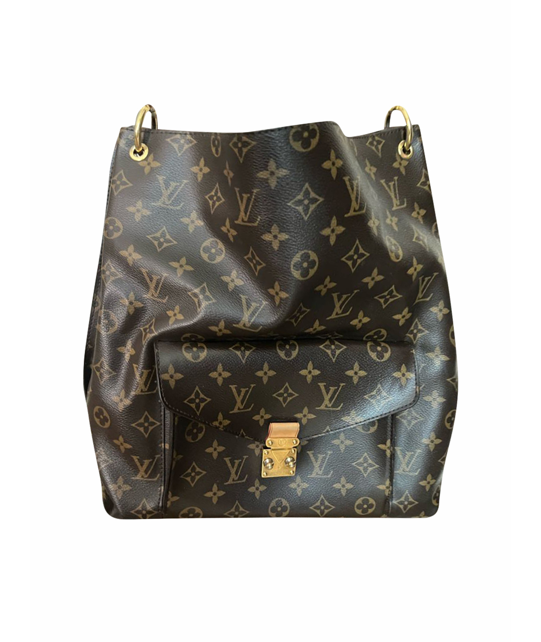 LOUIS VUITTON PRE-OWNED Коричневая кожаная сумка с короткими ручками, фото 1