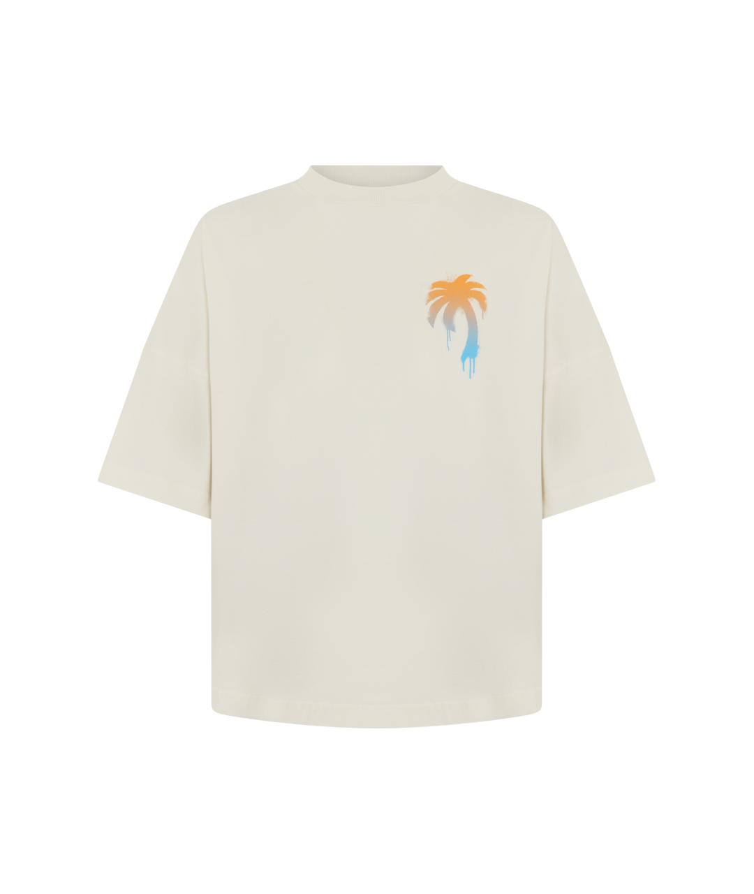 PALM ANGELS Бежевая хлопковая футболка, фото 1