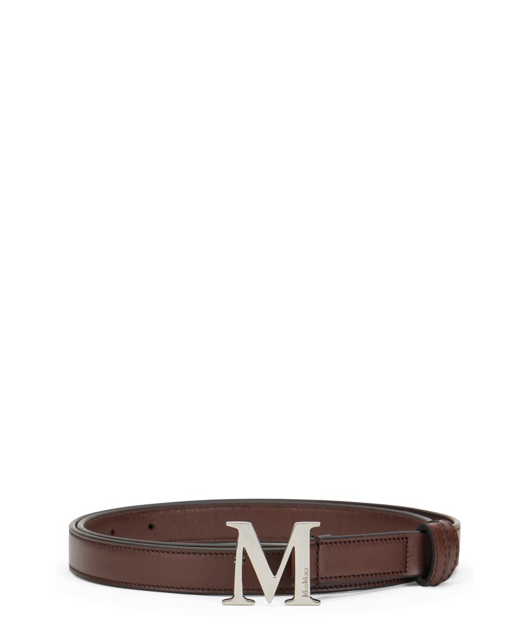 MAX MARA Коричневый кожаный ремень, фото 1