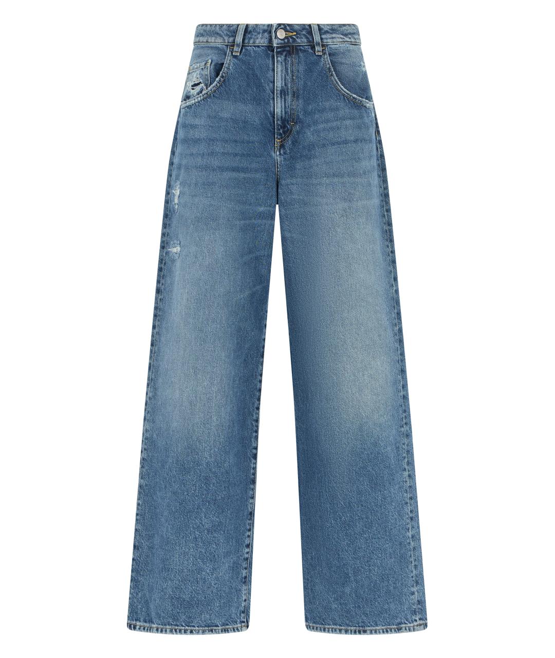 ICON DENIM Синие хлопковые джинсы клеш, фото 1