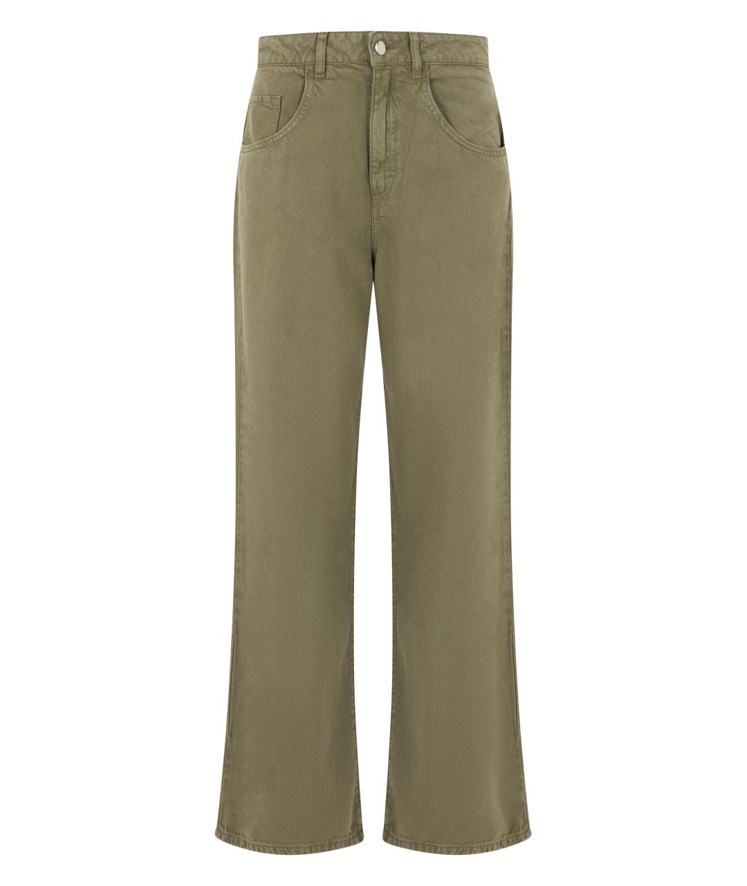 ICON DENIM Хаки хлопковые прямые джинсы, фото 1