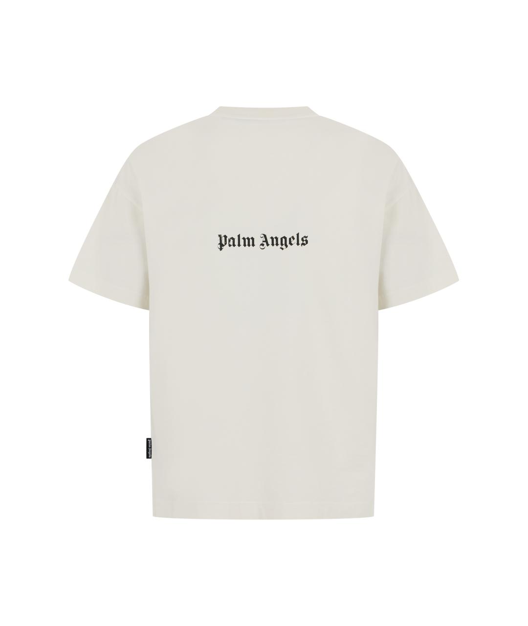 PALM ANGELS Бежевая хлопковая футболка, фото 2