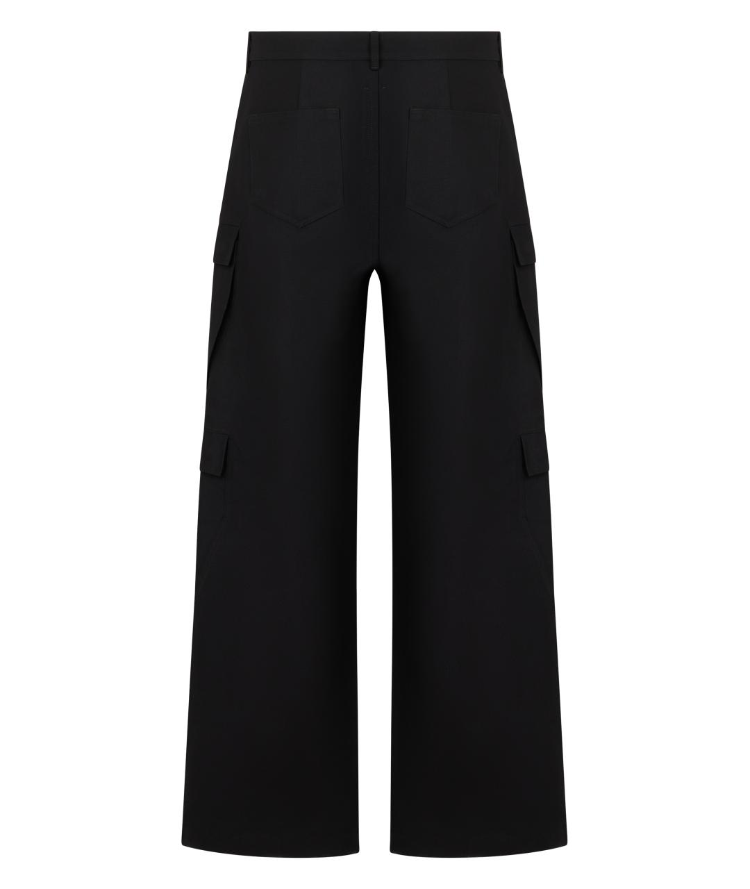 RICK OWENS Черные хлопковые повседневные брюки, фото 2