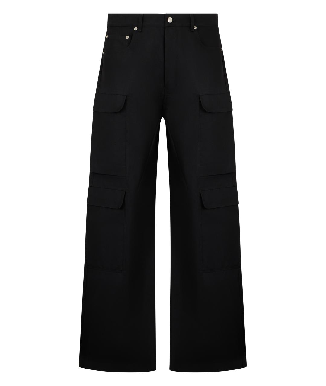 RICK OWENS Черные хлопковые повседневные брюки, фото 1
