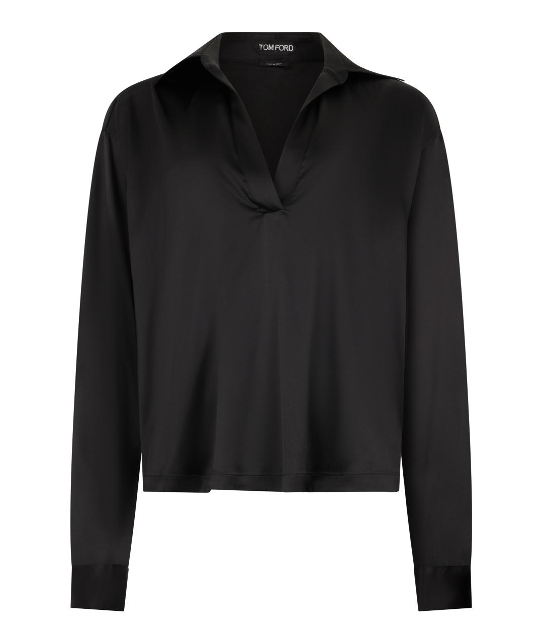 TOM FORD Черная шелковая блузы, фото 1