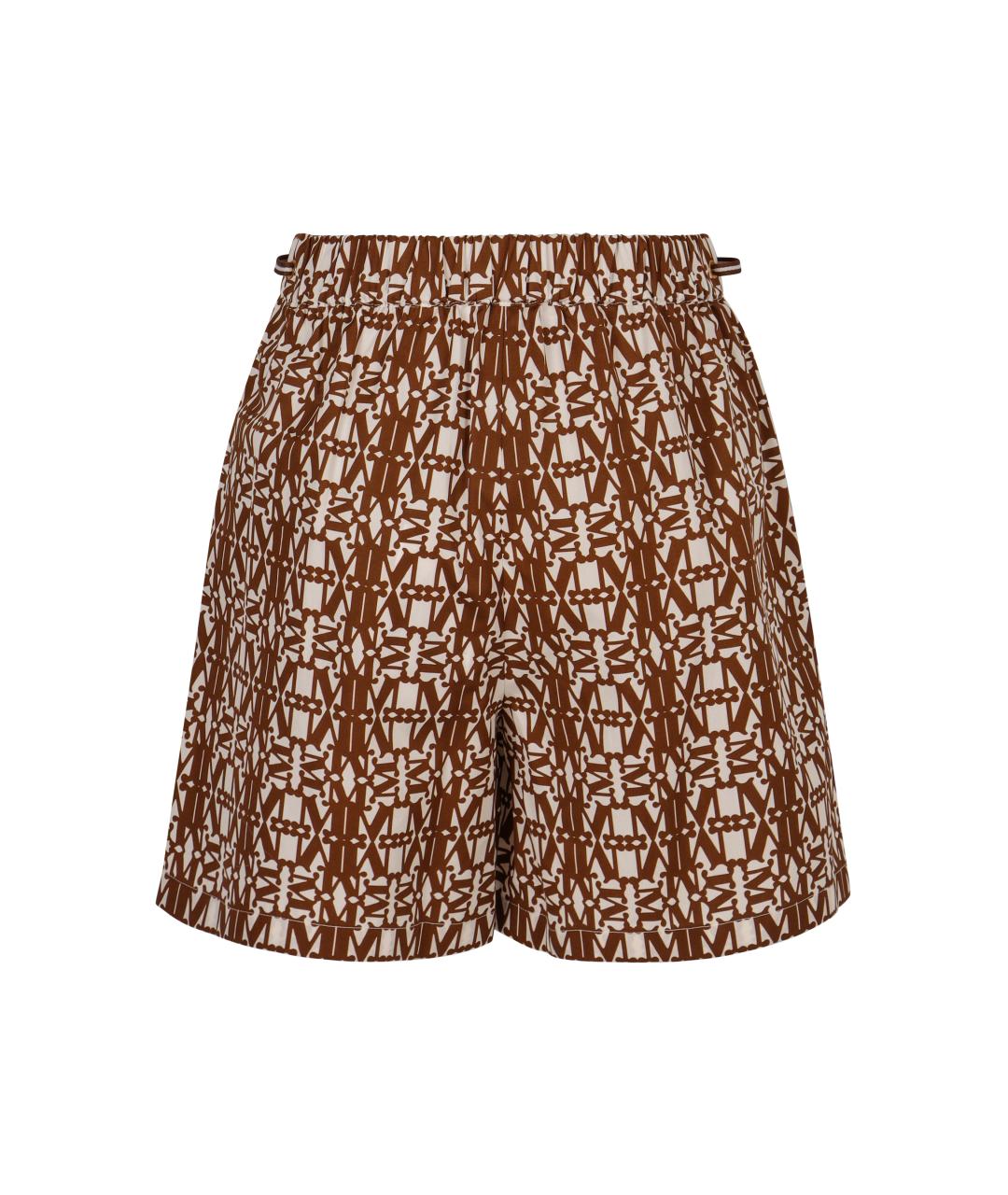 MAX MARA Коричневые хлопковые шорты, фото 2