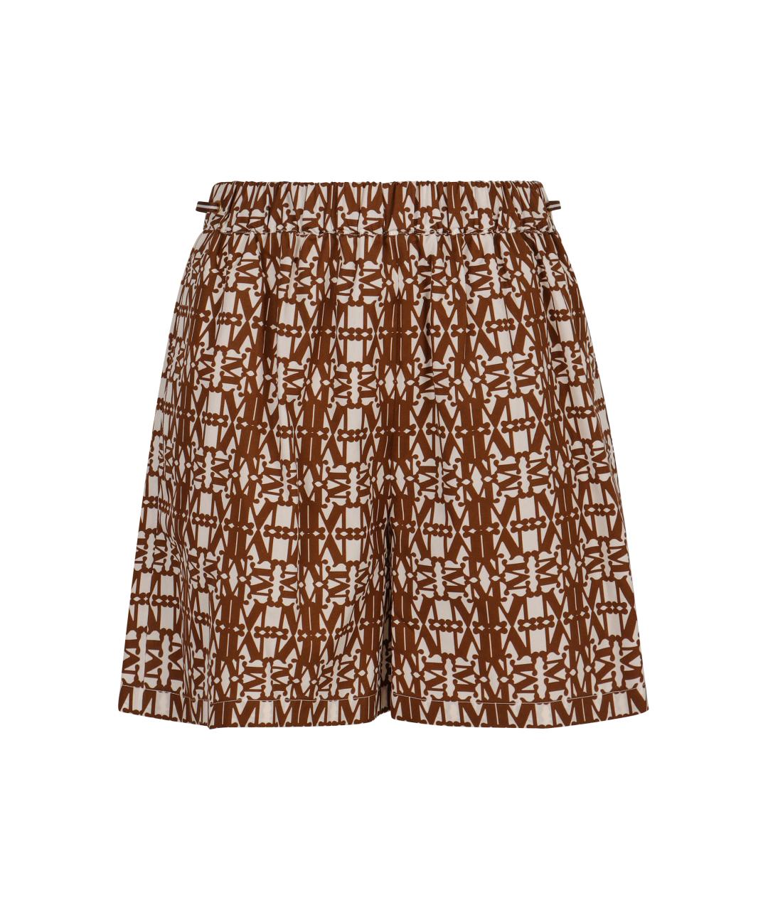 MAX MARA Коричневые хлопковые шорты, фото 1