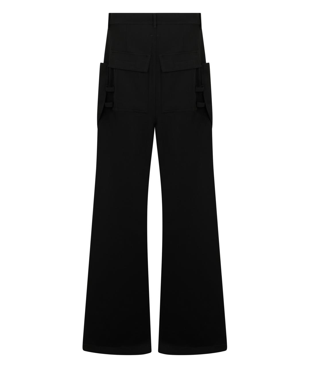 RICK OWENS Черные хлопковые повседневные брюки, фото 2