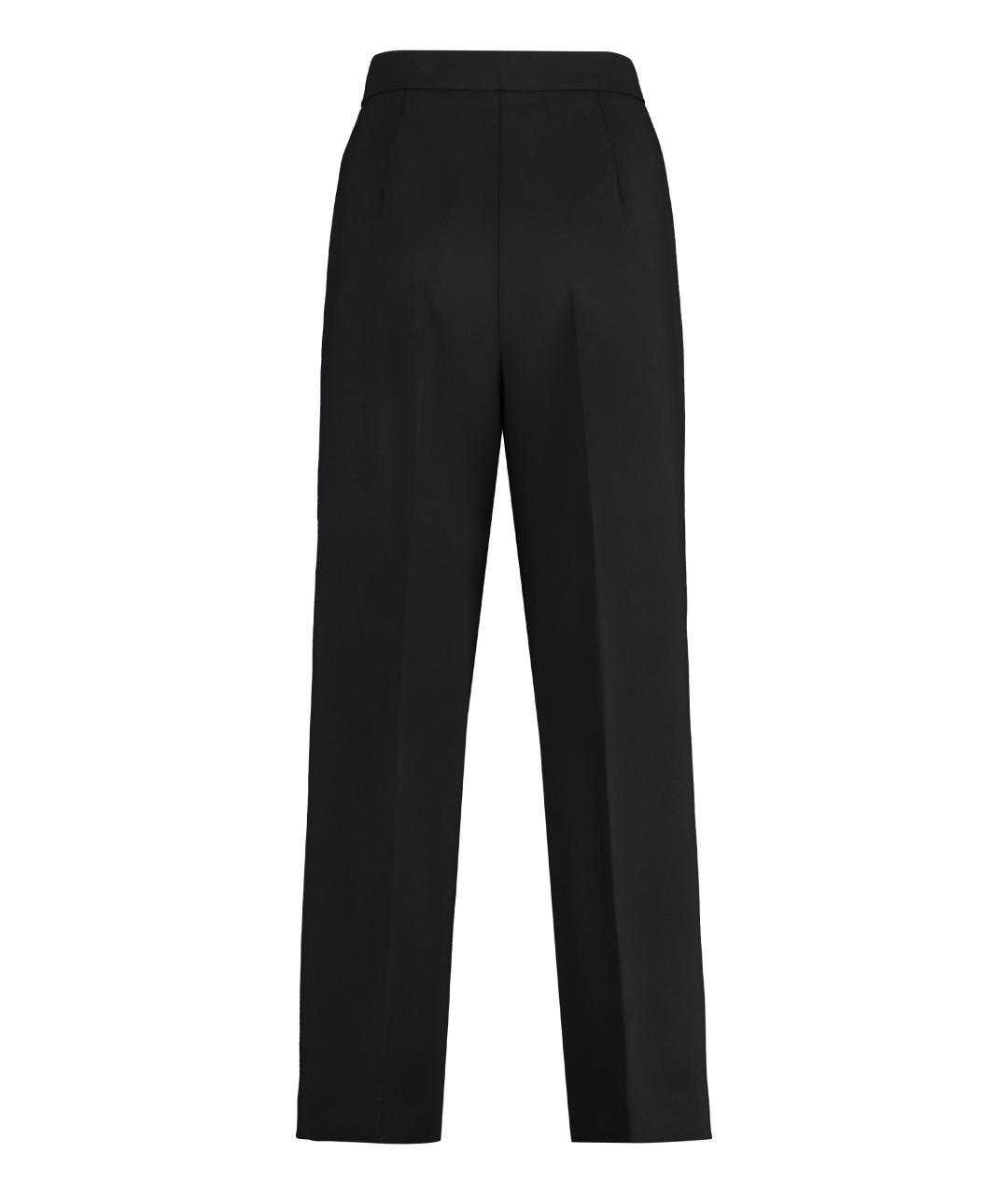 MAX MARA Черные шерстяные прямые брюки, фото 2