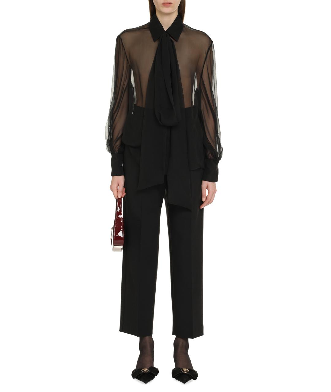 MAX MARA Черные шерстяные прямые брюки, фото 3
