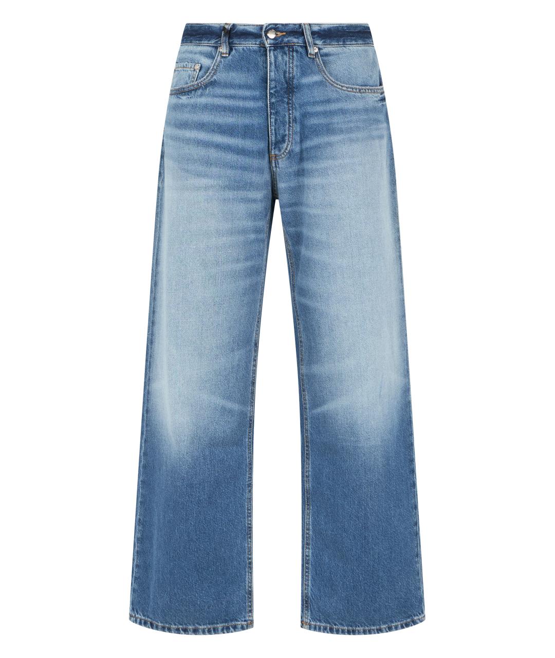 ICON DENIM Синие хлопковые прямые джинсы, фото 1