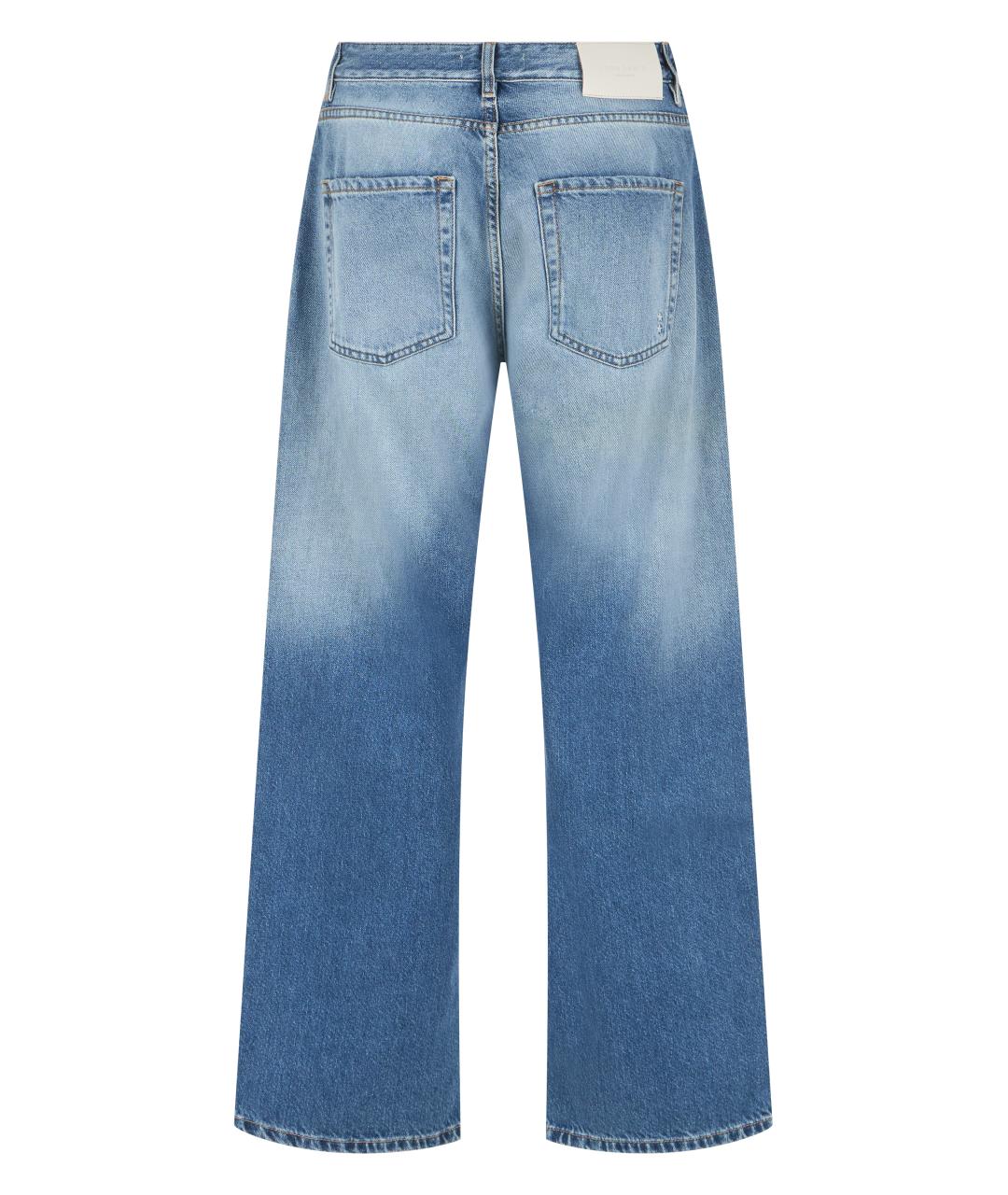 ICON DENIM Синие хлопковые прямые джинсы, фото 2