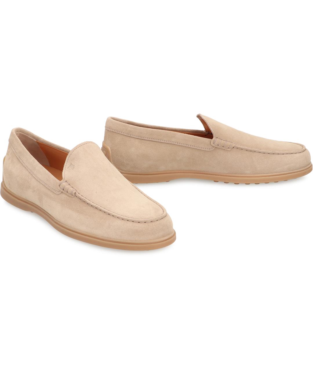 TOD'S Бежевые замшевые лоферы, фото 2