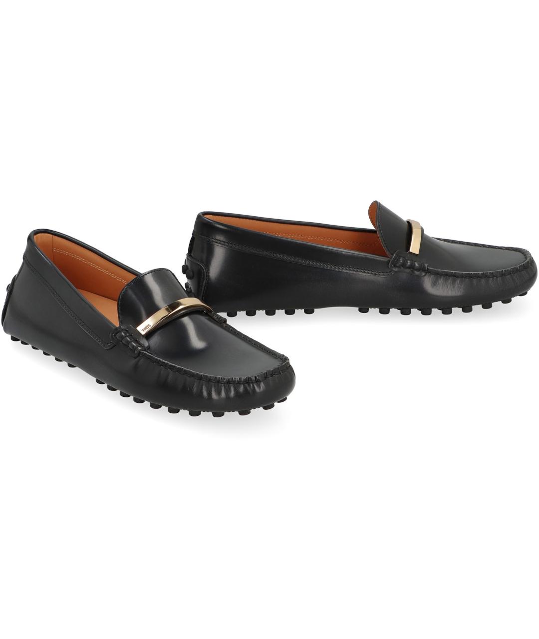 TOD'S Черные кожаные лоферы, фото 2