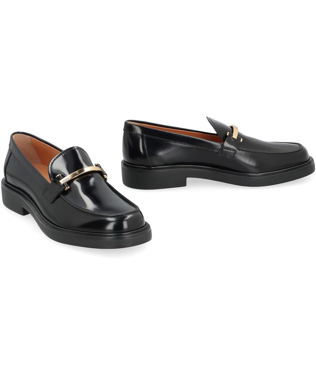 TOD'S Черные кожаные лоферы, фото 2