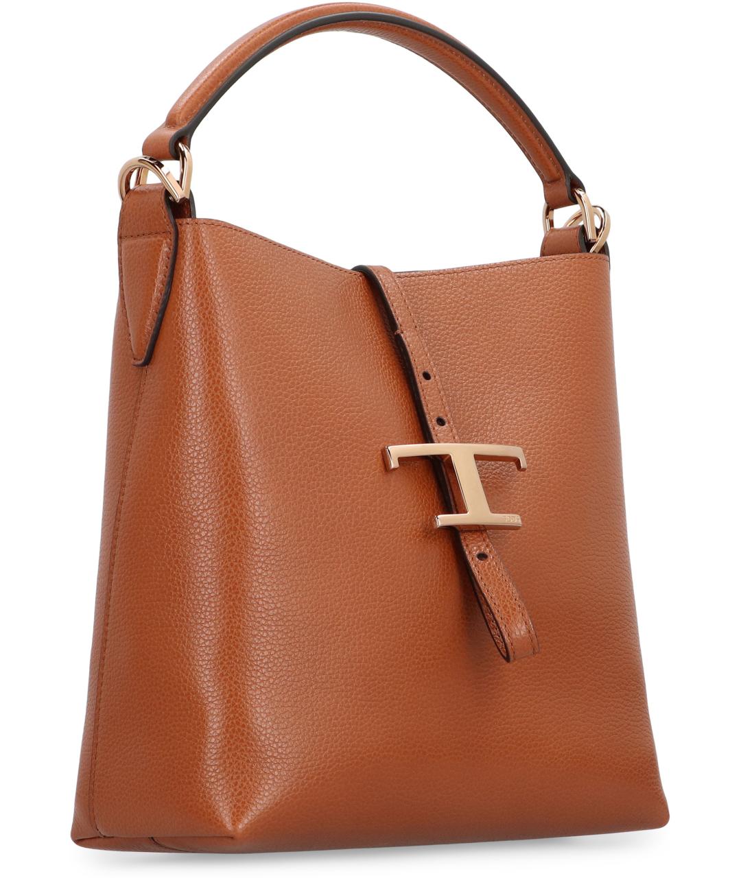 TOD'S Коричневая кожаная сумка с короткими ручками, фото 2