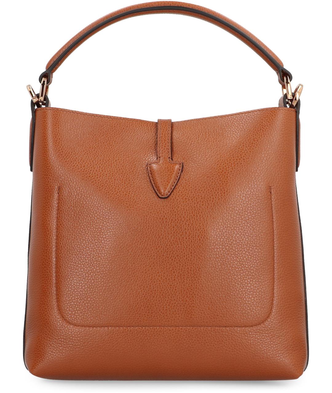 TOD'S Коричневая кожаная сумка с короткими ручками, фото 3