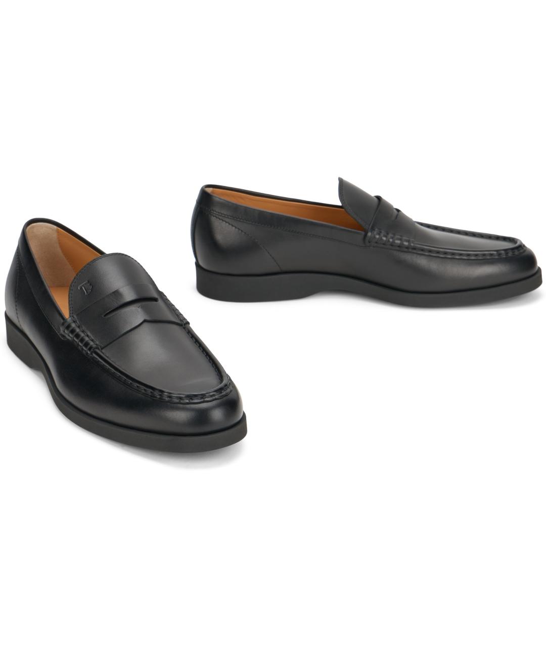 TOD'S Черные кожаные лоферы, фото 2