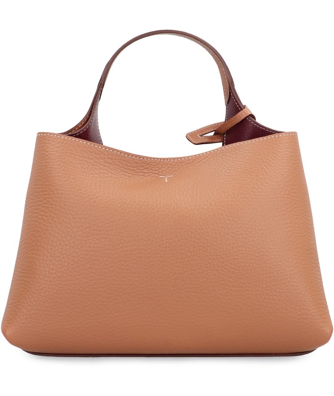 TOD'S Коричневая кожаная сумка с короткими ручками, фото 3