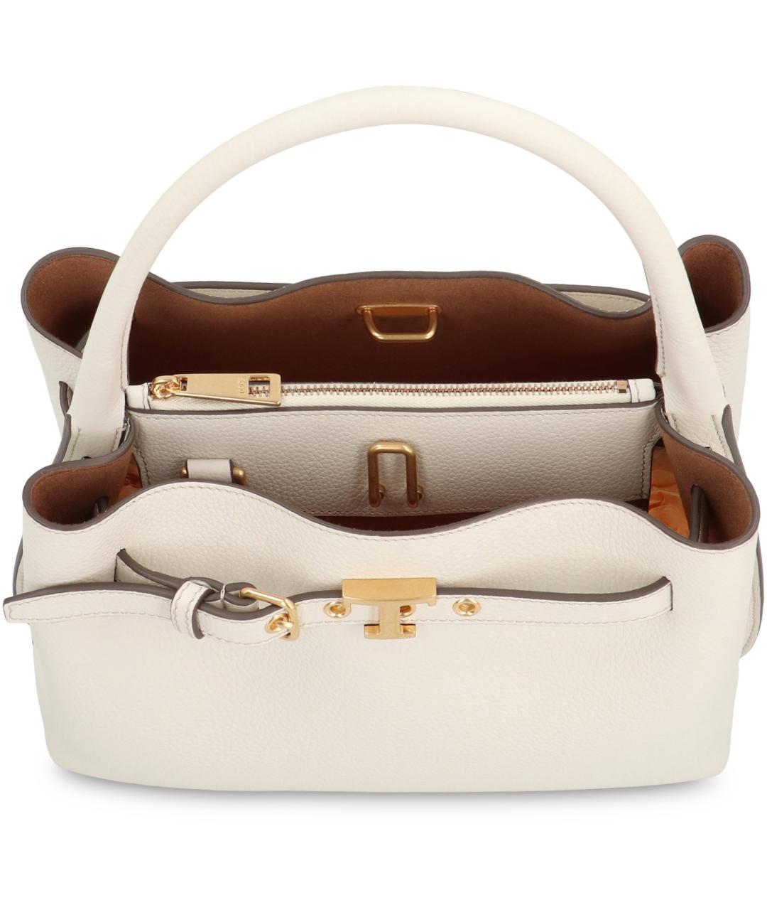 TOD'S Белая кожаная сумка с короткими ручками, фото 5