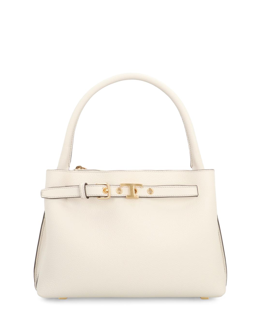 TOD'S Белая кожаная сумка с короткими ручками, фото 1