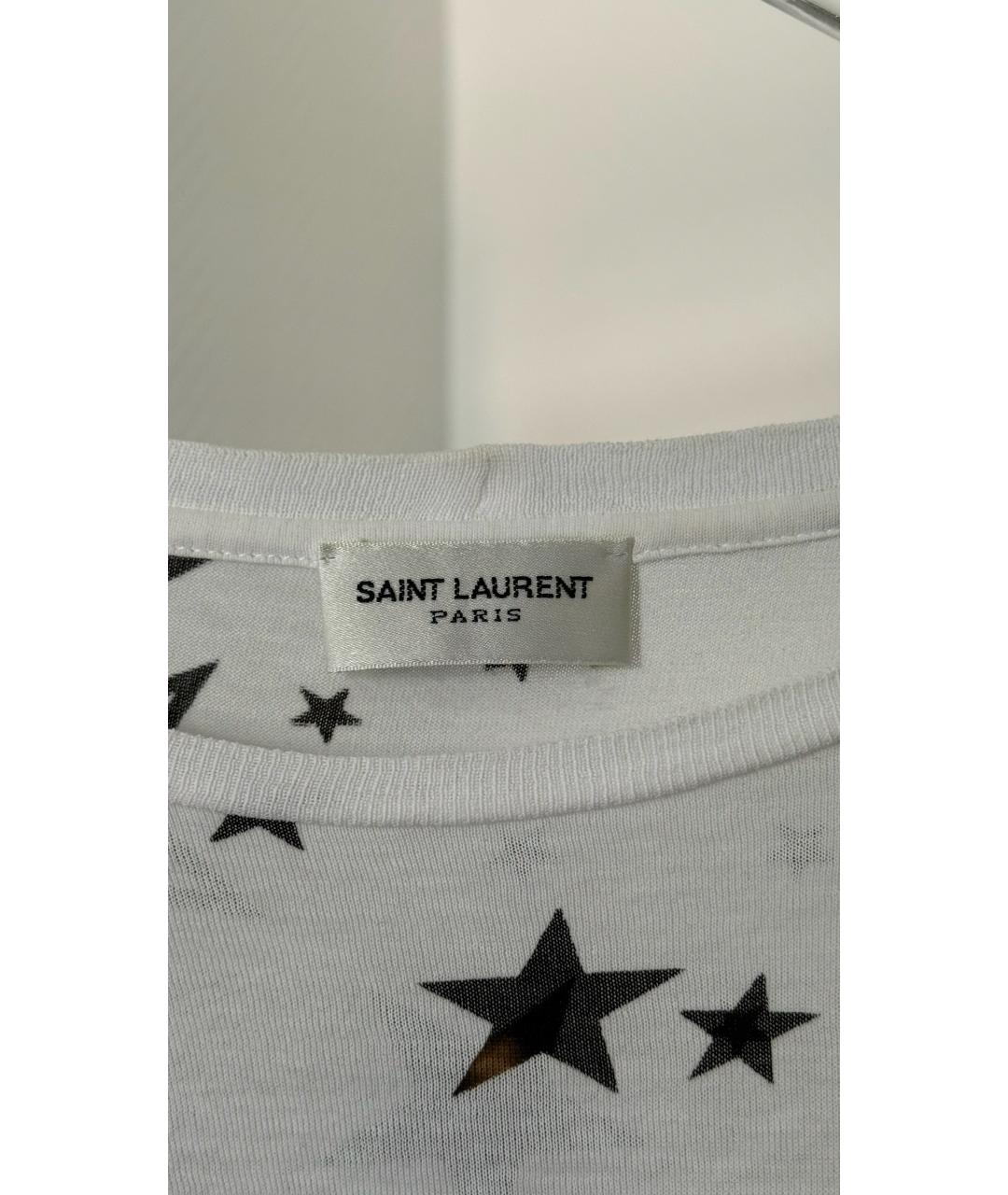 SAINT LAURENT Белая хлопковая футболка, фото 5