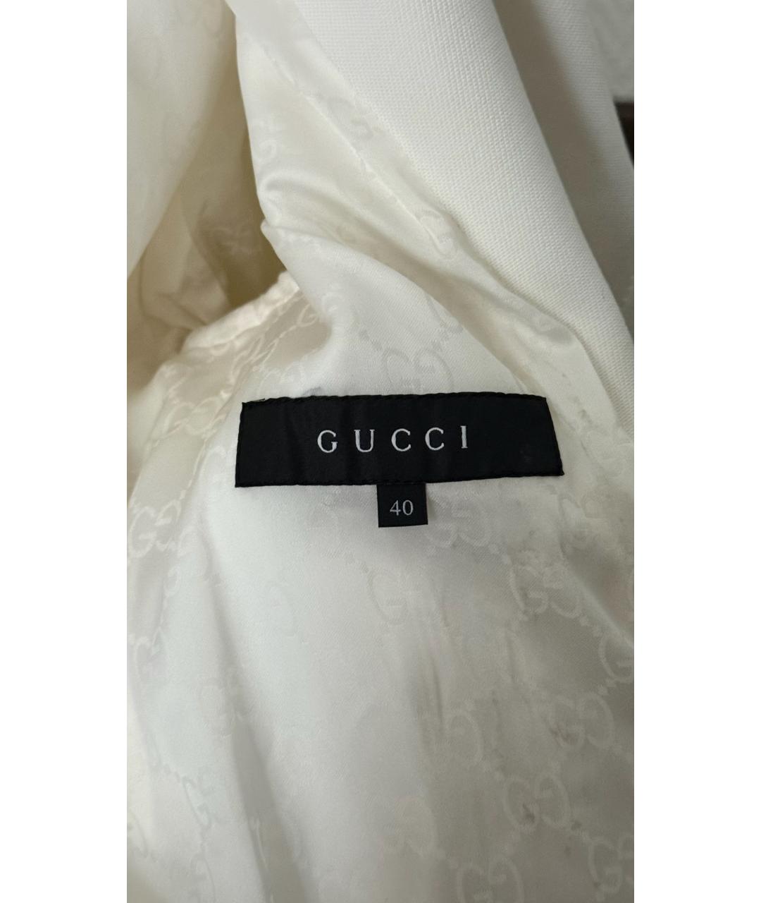 GUCCI Белое хлопковое пальто, фото 7
