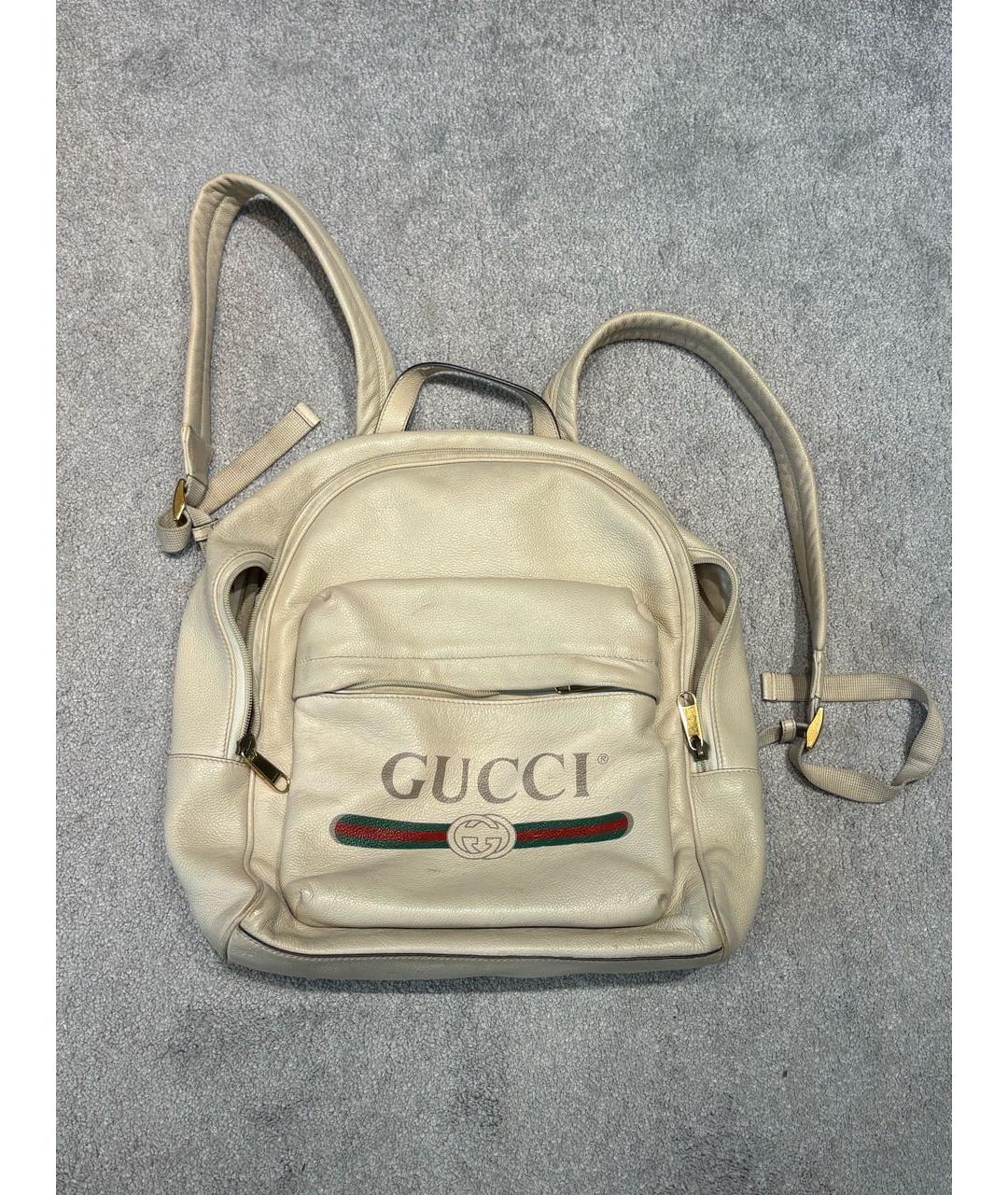 GUCCI Белый тканевый рюкзак, фото 4