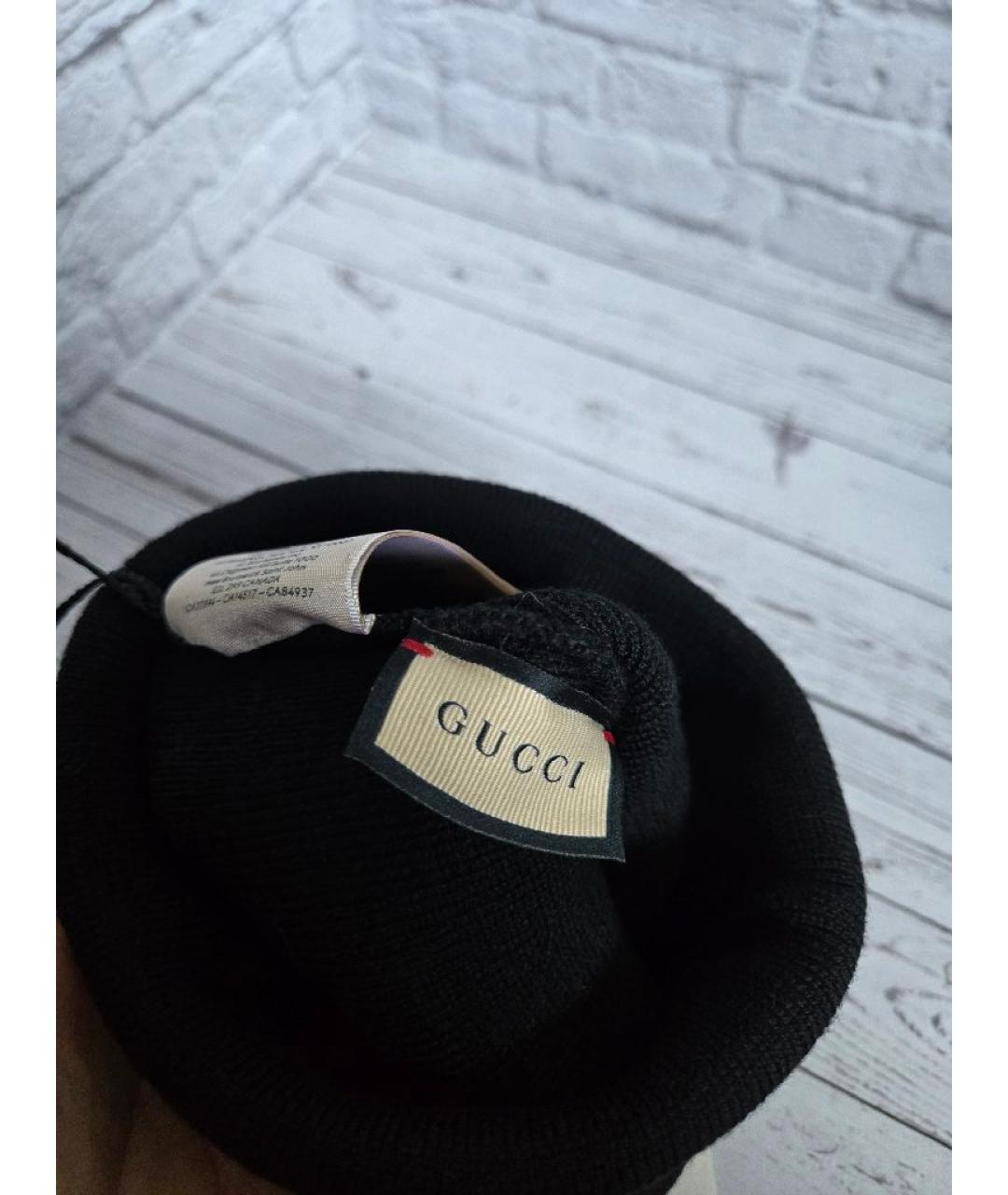 GUCCI Черная шерстяная шапка, фото 5