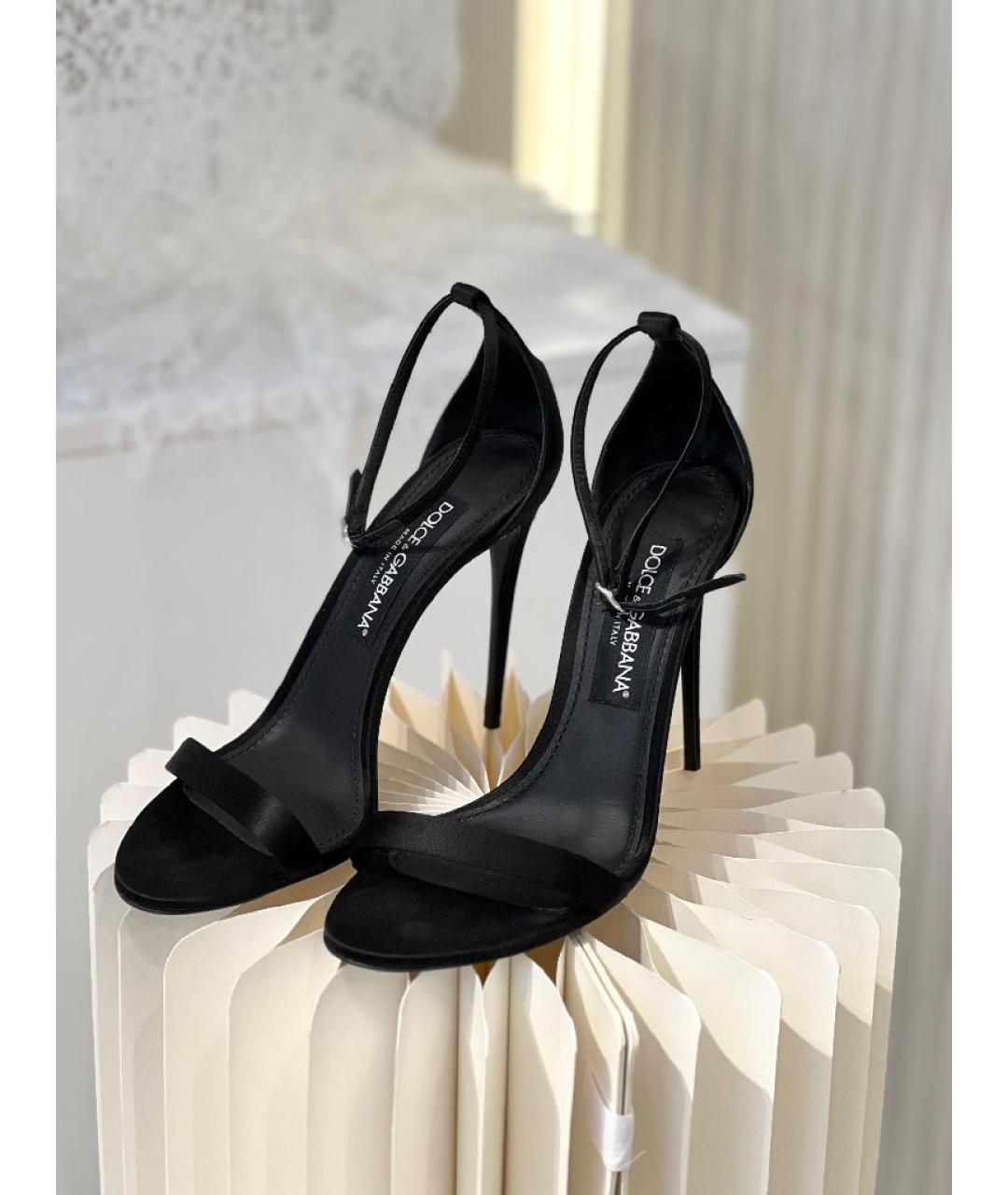 DOLCE&GABBANA Черные текстильные босоножки, фото 8