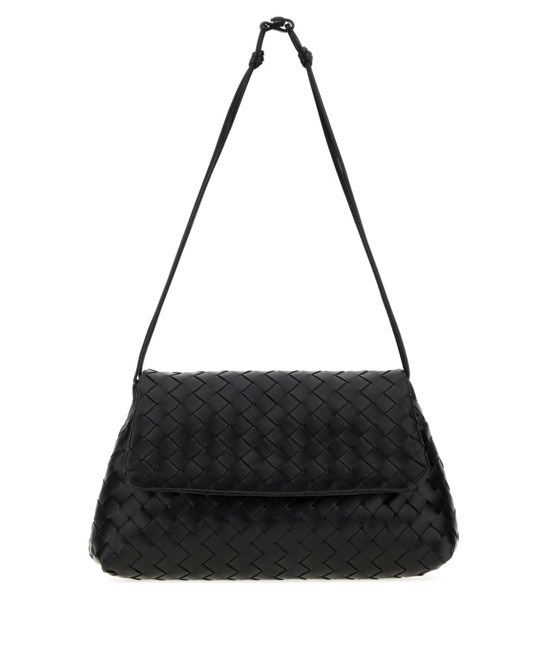 BOTTEGA VENETA Черная кожаная сумка через плечо, фото 1